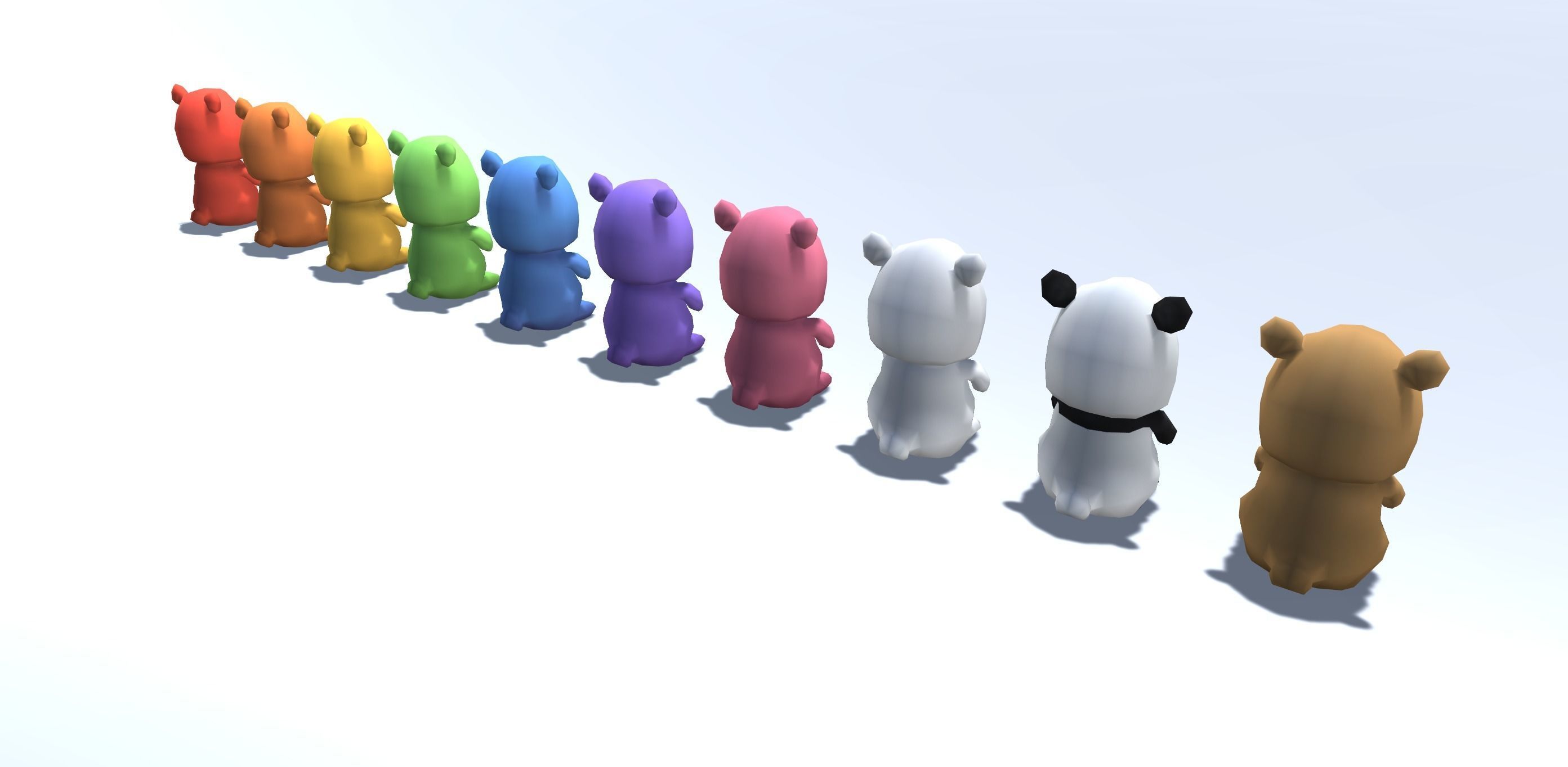 Plush Bears Low-poly 3D model_4