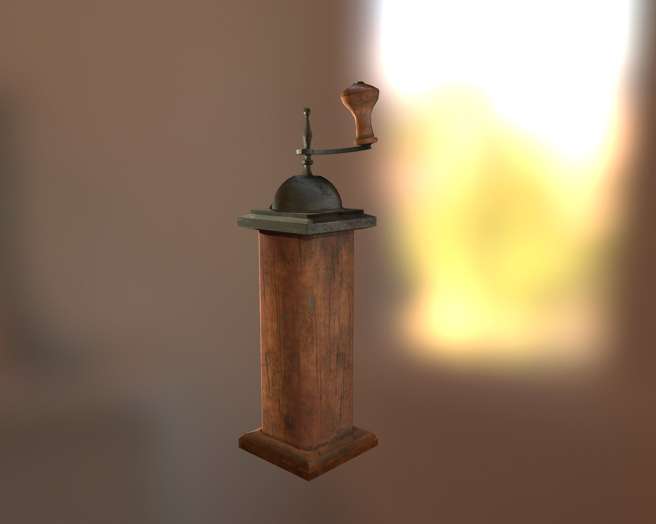 Antique Coffee Grinder Low-poly 3D model_20