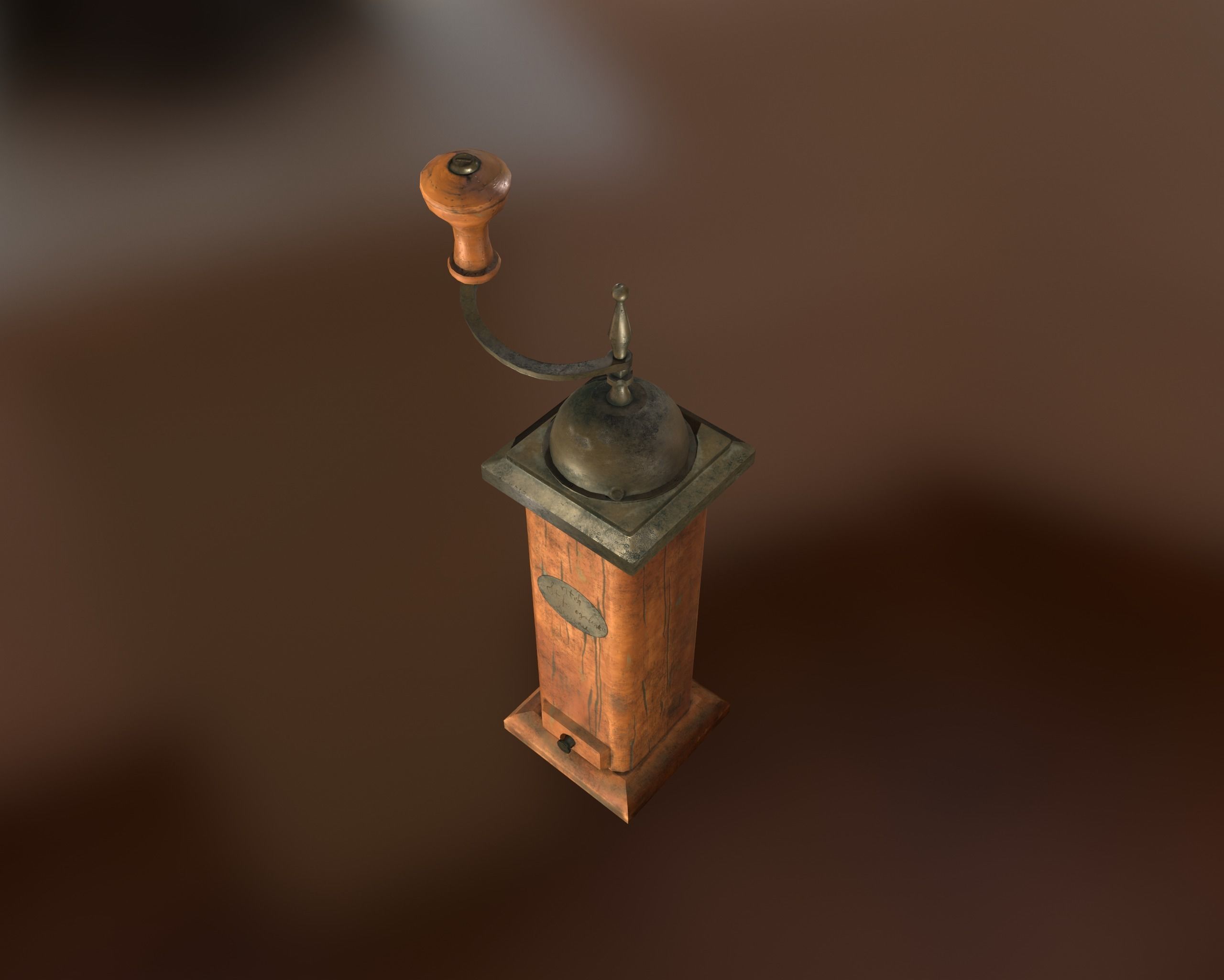 Antique Coffee Grinder Low-poly 3D model_19