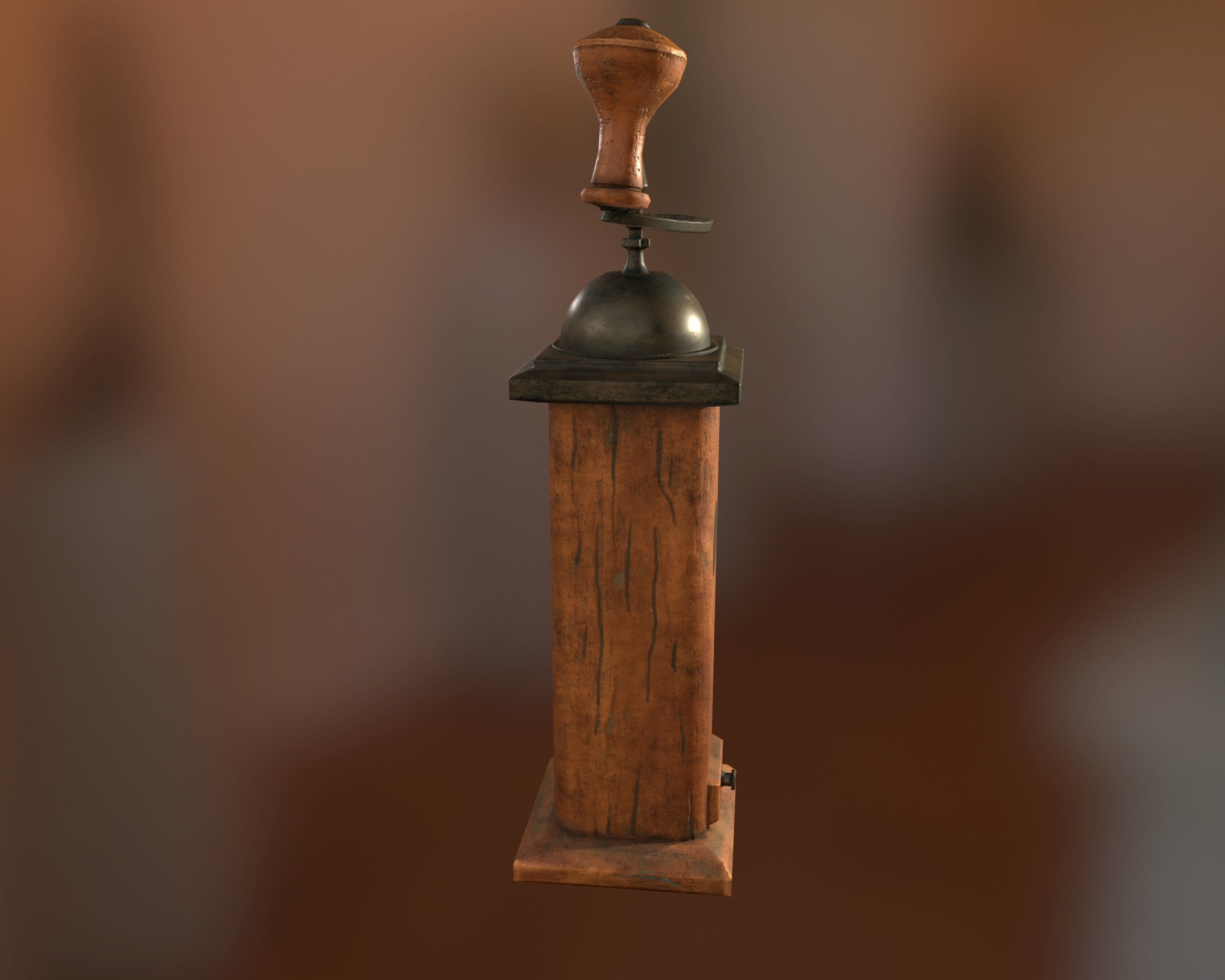 Antique Coffee Grinder Low-poly 3D model_9