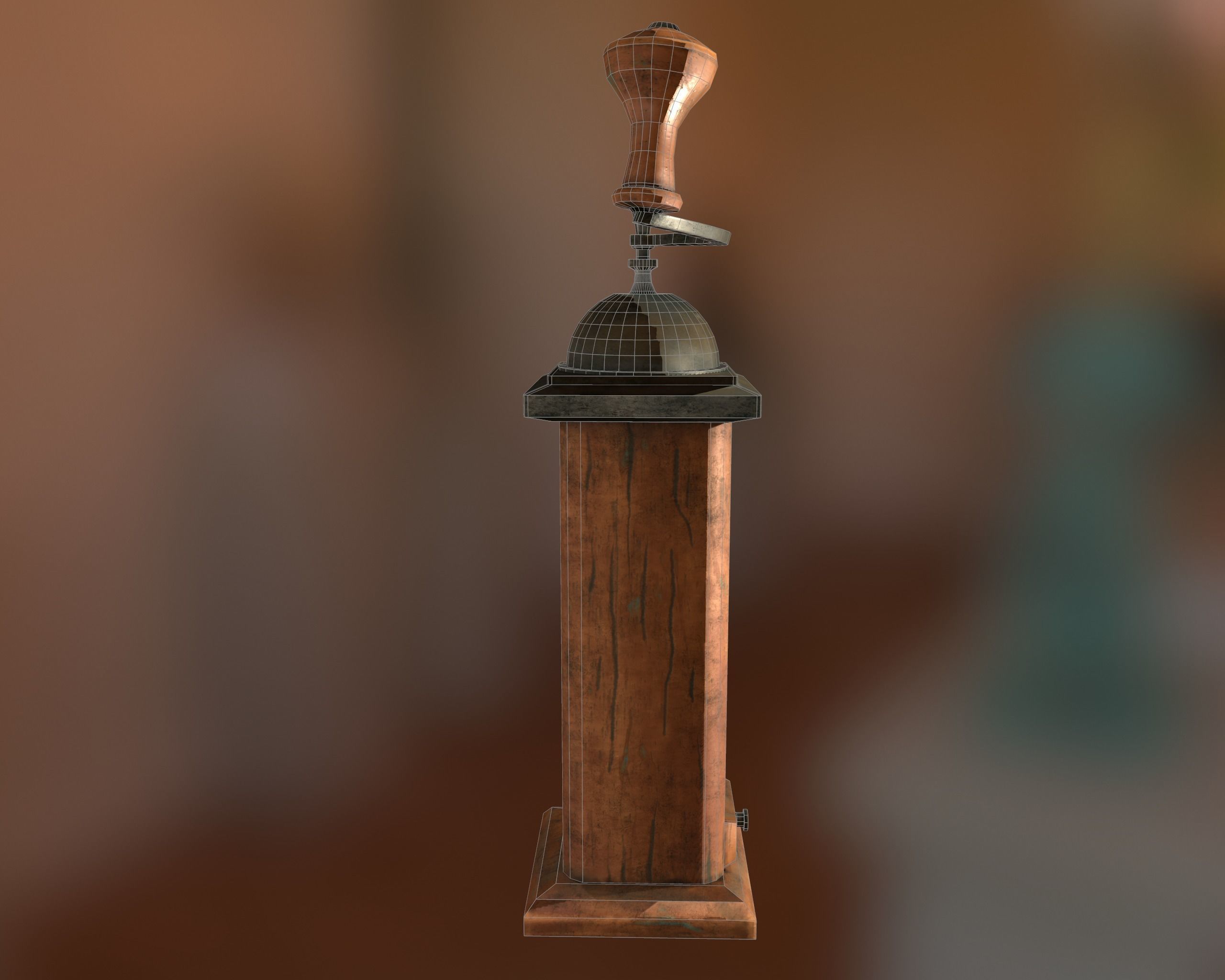 Antique Coffee Grinder Low-poly 3D model_17