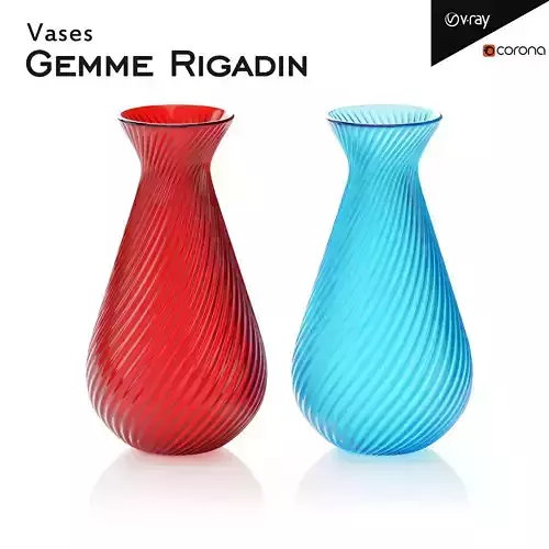 Gemme Rigadin vases Low-poly 3D model