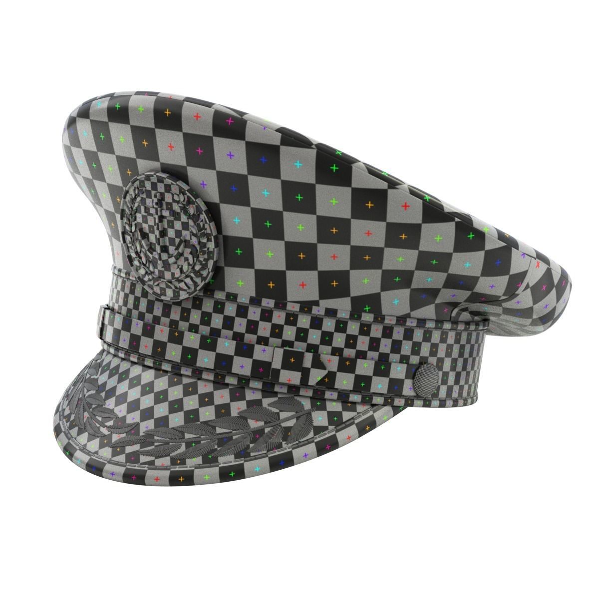 Navy Captain Hat 3D model_11
