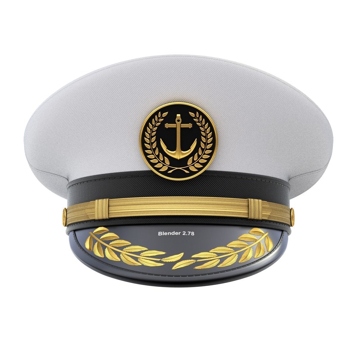 Navy Captain Hat 3D model_3