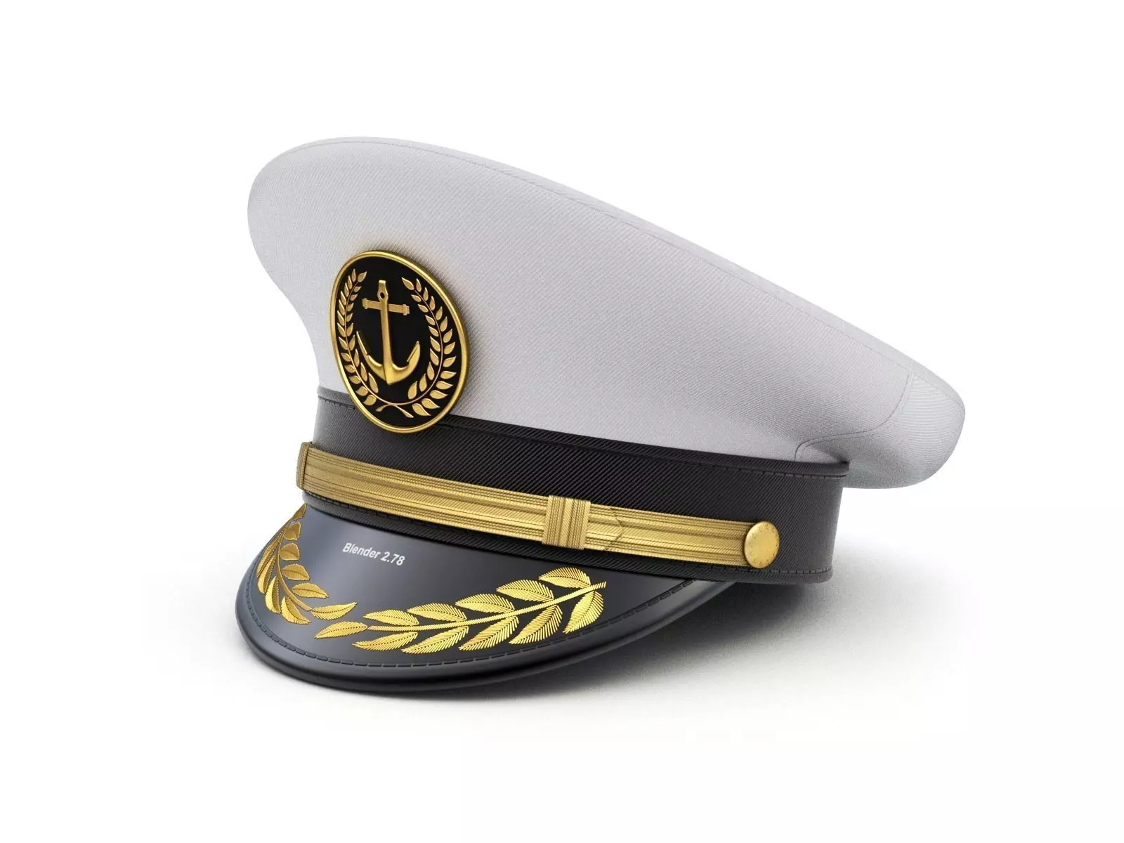 Navy Captain Hat 3D model_0