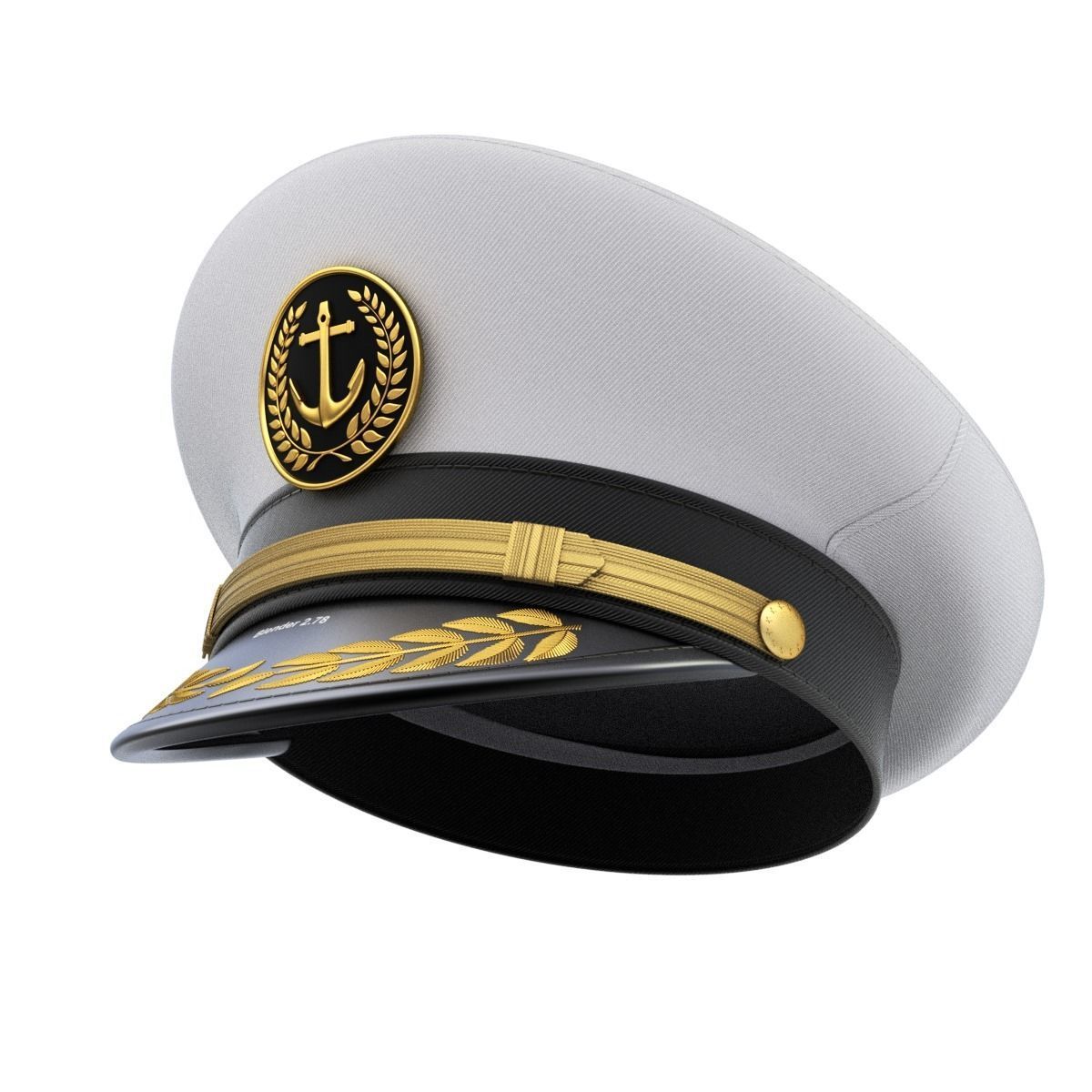 Navy Captain Hat 3D model_2