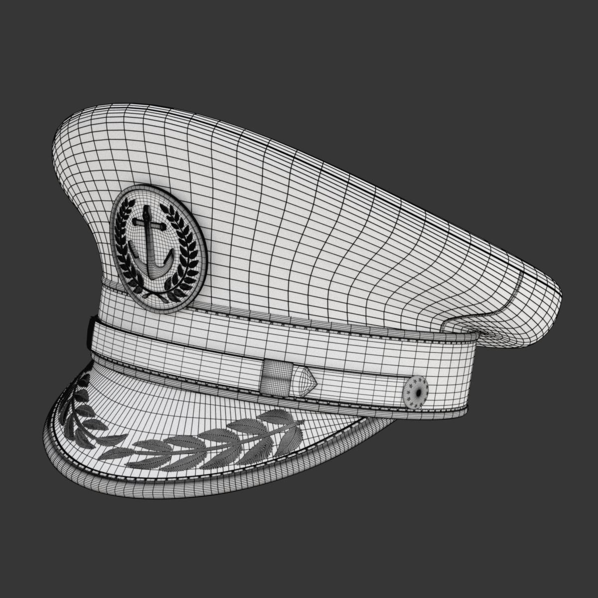 Navy Captain Hat 3D model_21