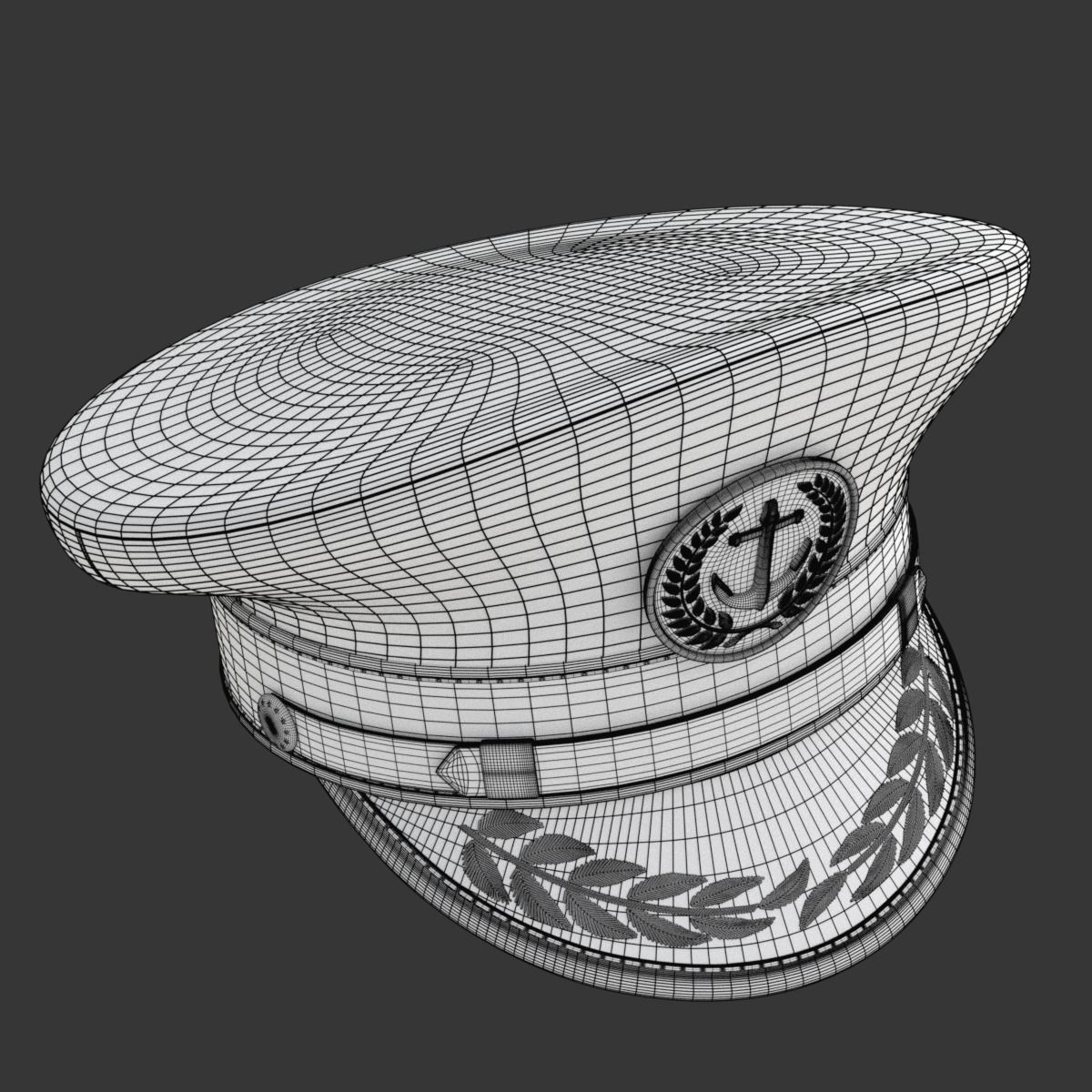 Navy Captain Hat 3D model_23