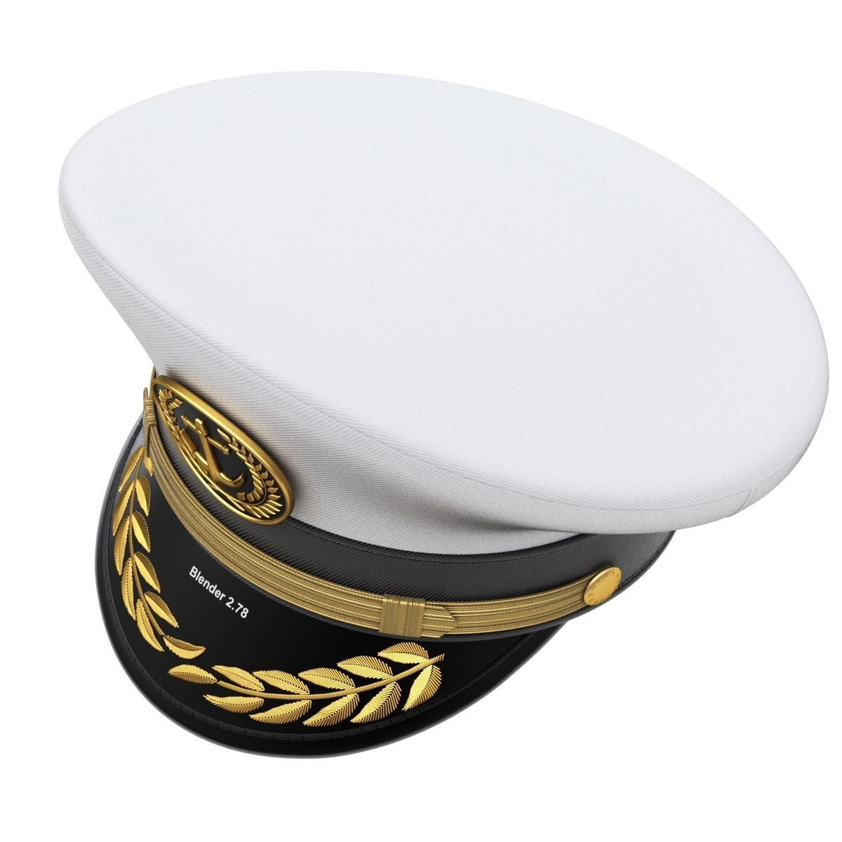 Navy Captain Hat 3D model_9