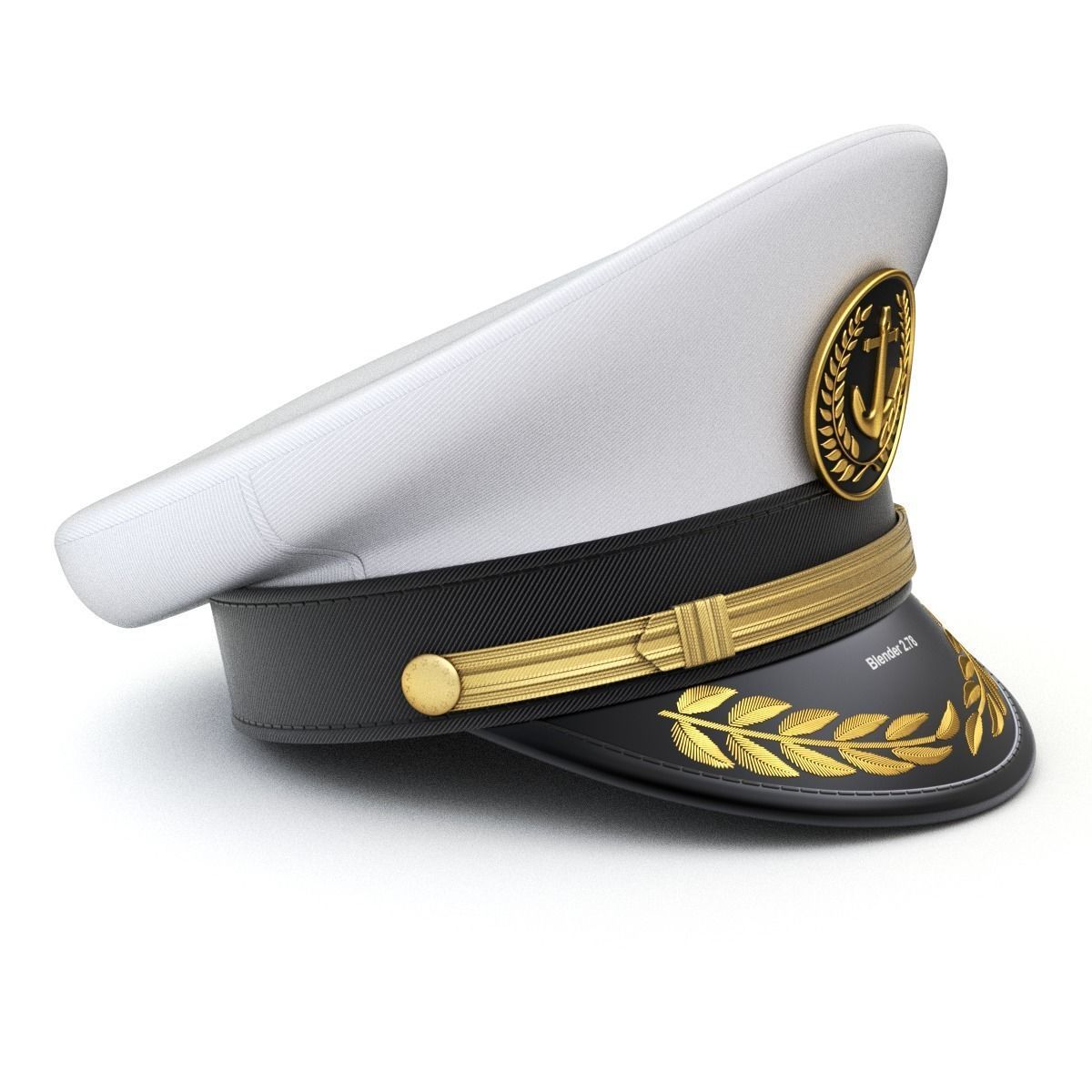 Navy Captain Hat 3D model_5