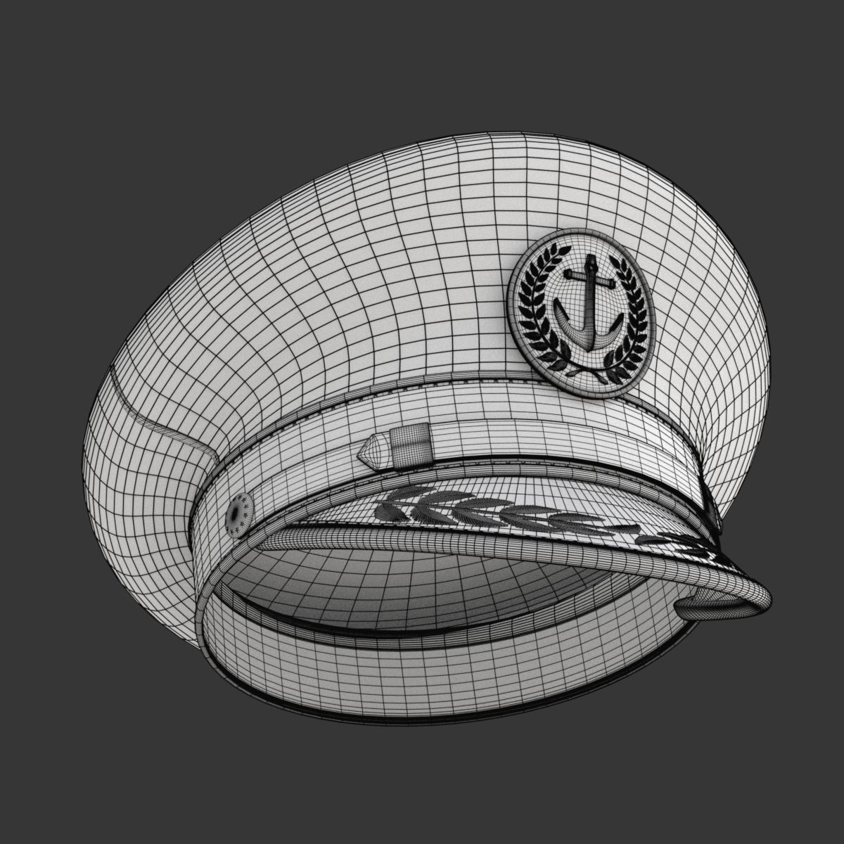 Navy Captain Hat 3D model_22
