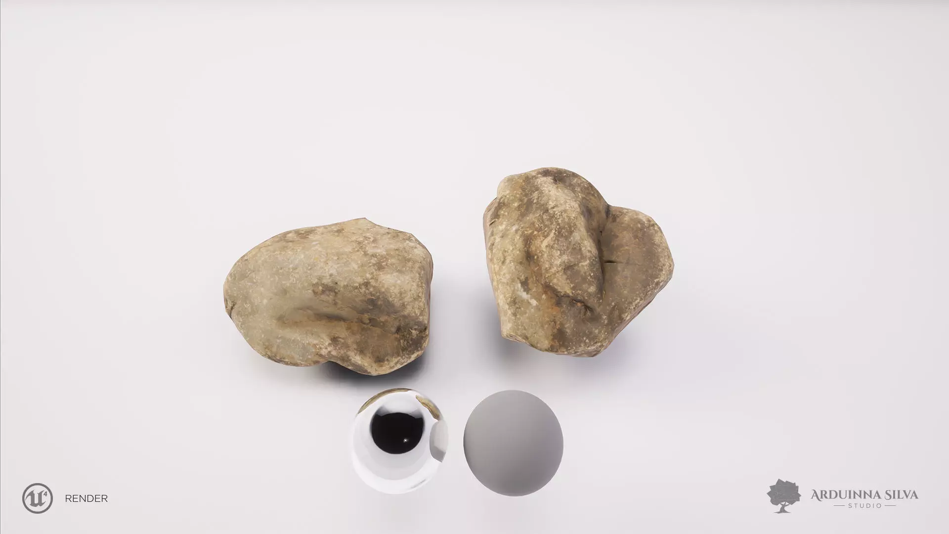 River rock 008 - Photogrammetry Low-poly 3D model_0