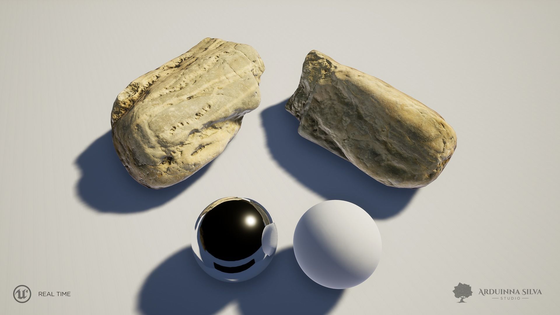 River rock 009 - Photogrammetry Low-poly 3D model_1