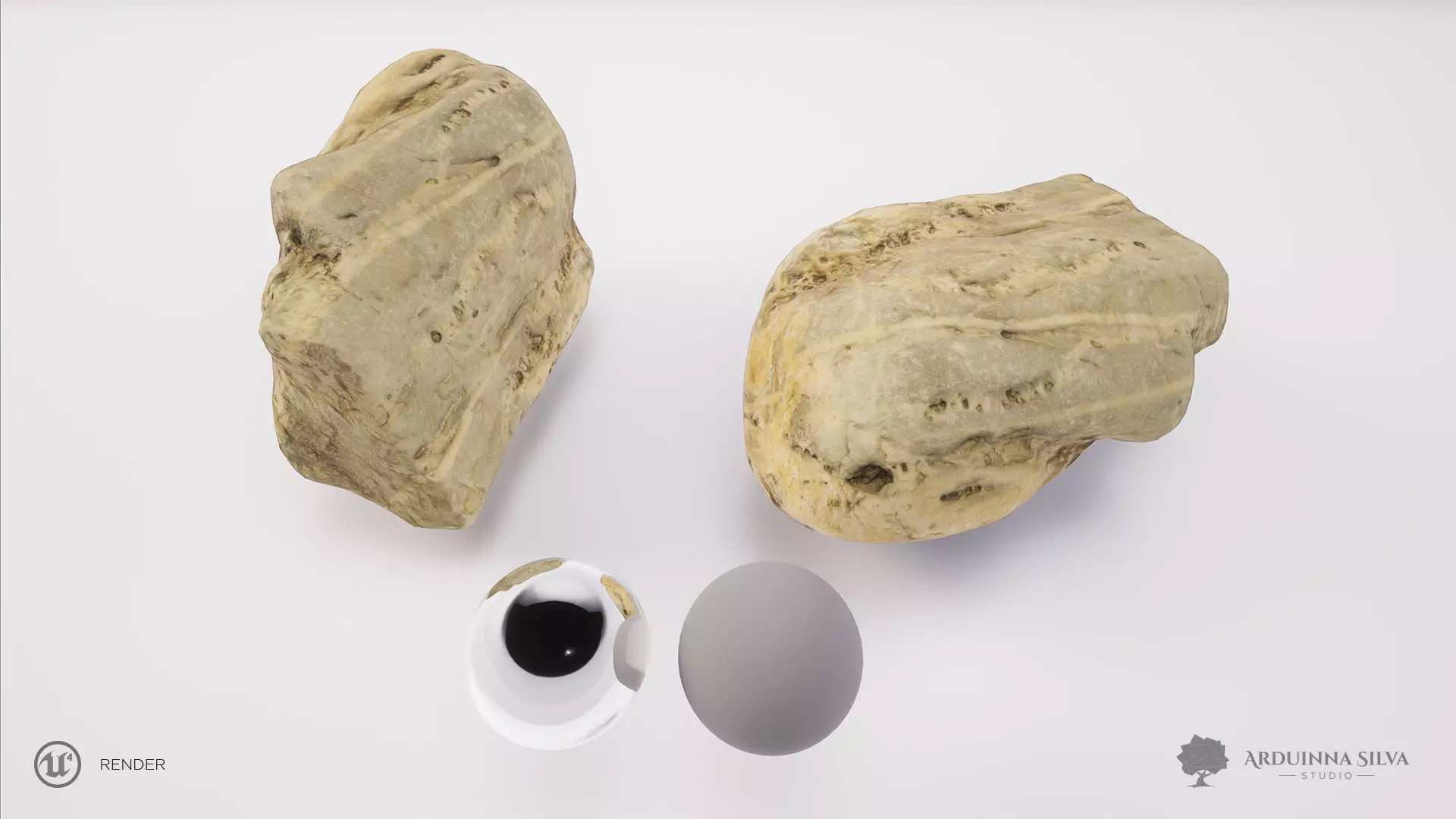 River rock 009 - Photogrammetry Low-poly 3D model_0