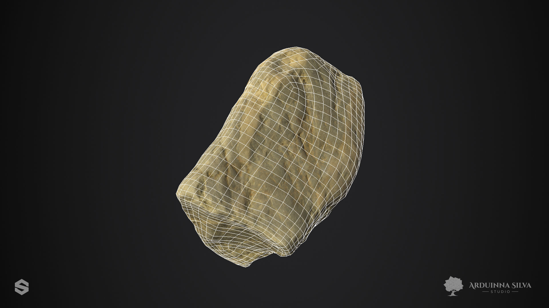 River rock 009 - Photogrammetry Low-poly 3D model_6