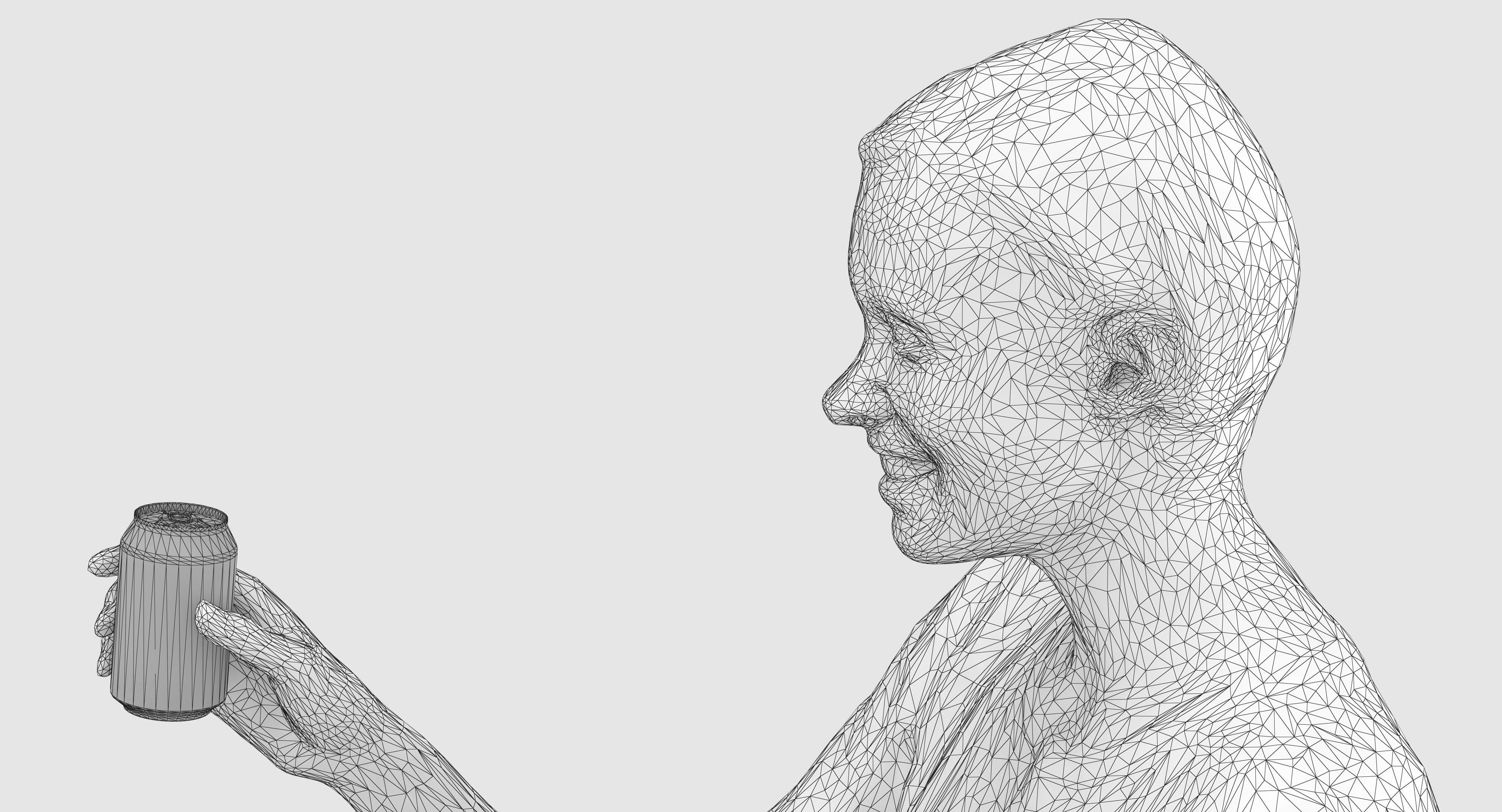 Sitting Girl and Boy Low-poly 3D model_14
