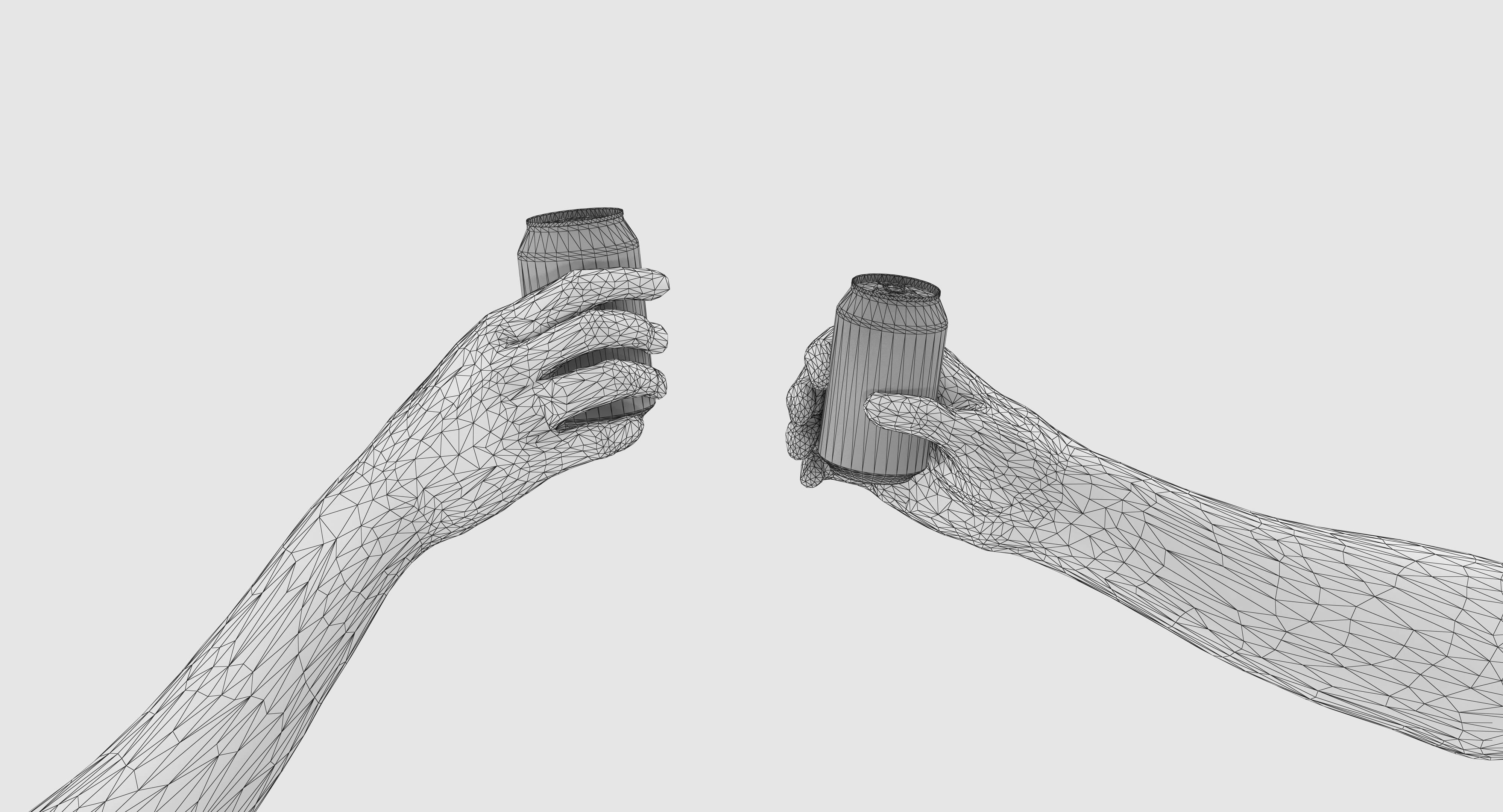 Sitting Girl and Boy Low-poly 3D model_28