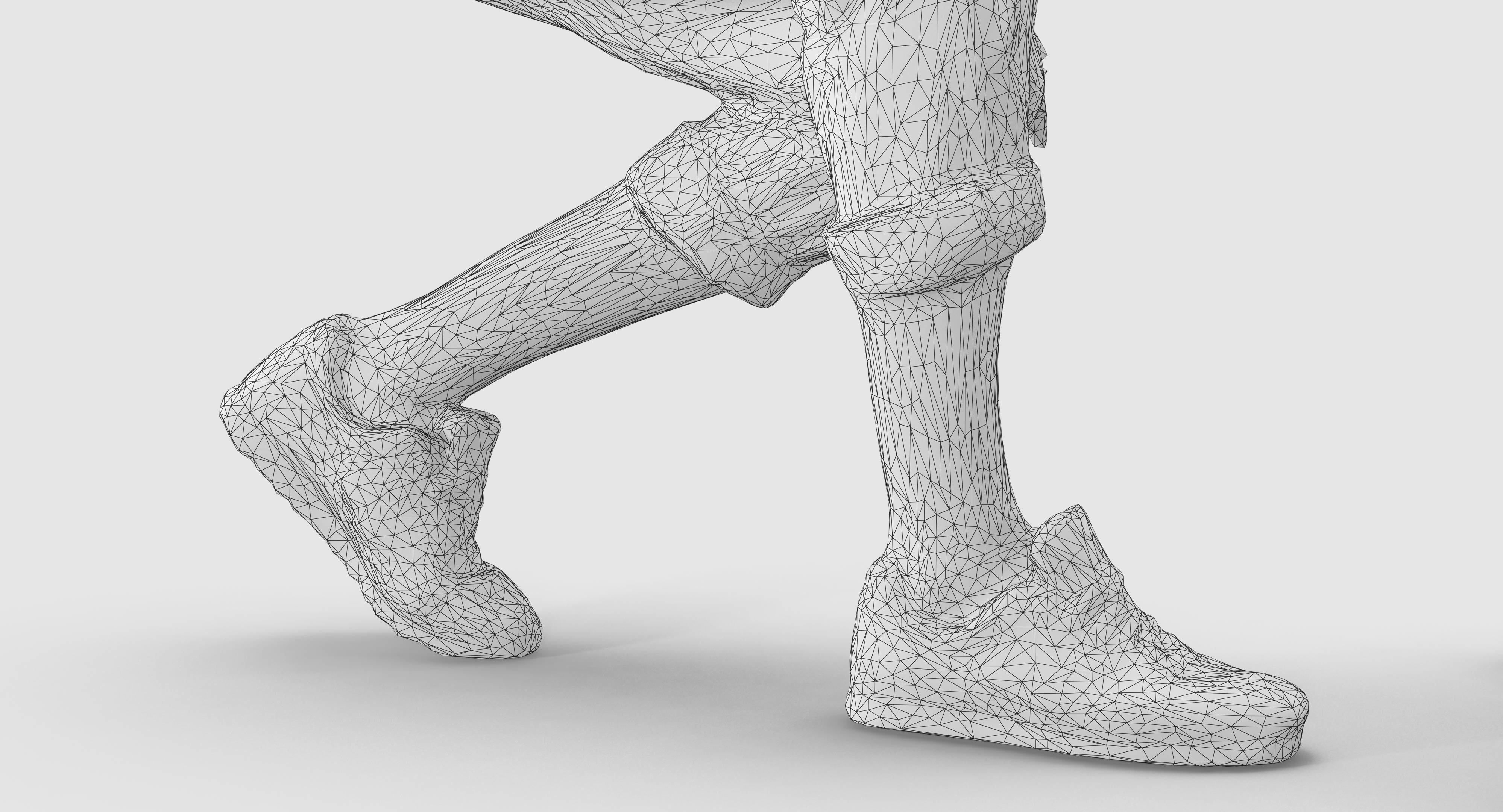 Sitting Girl and Boy Low-poly 3D model_42