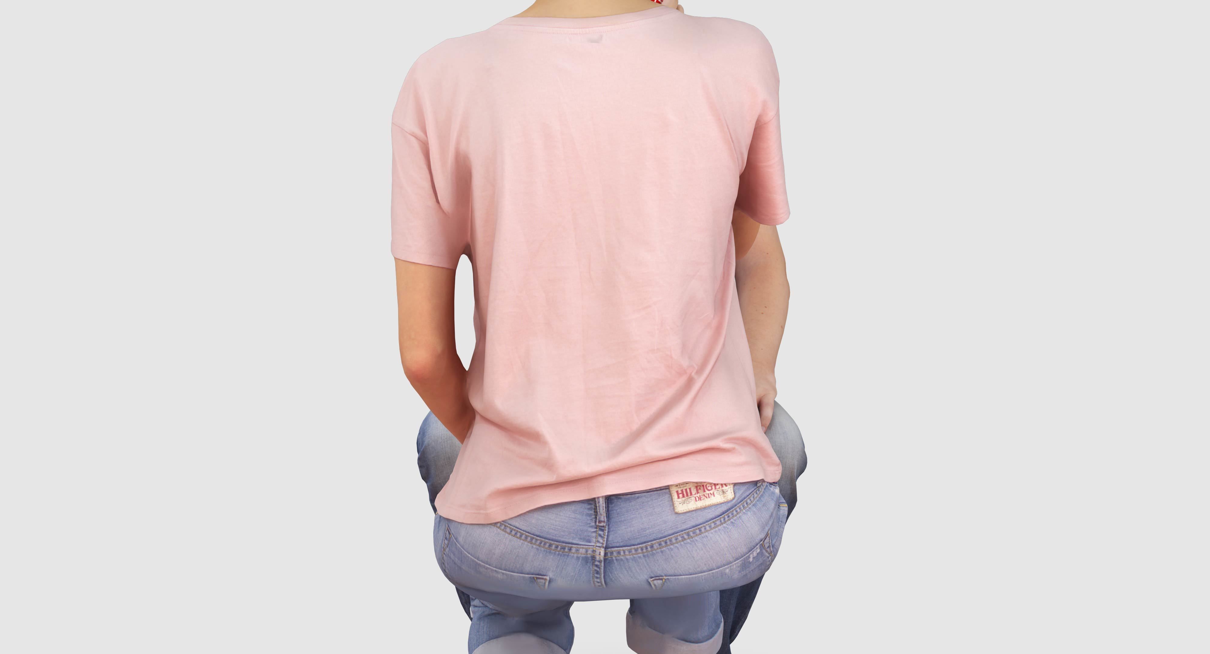 Sitting Girl and Boy Low-poly 3D model_23