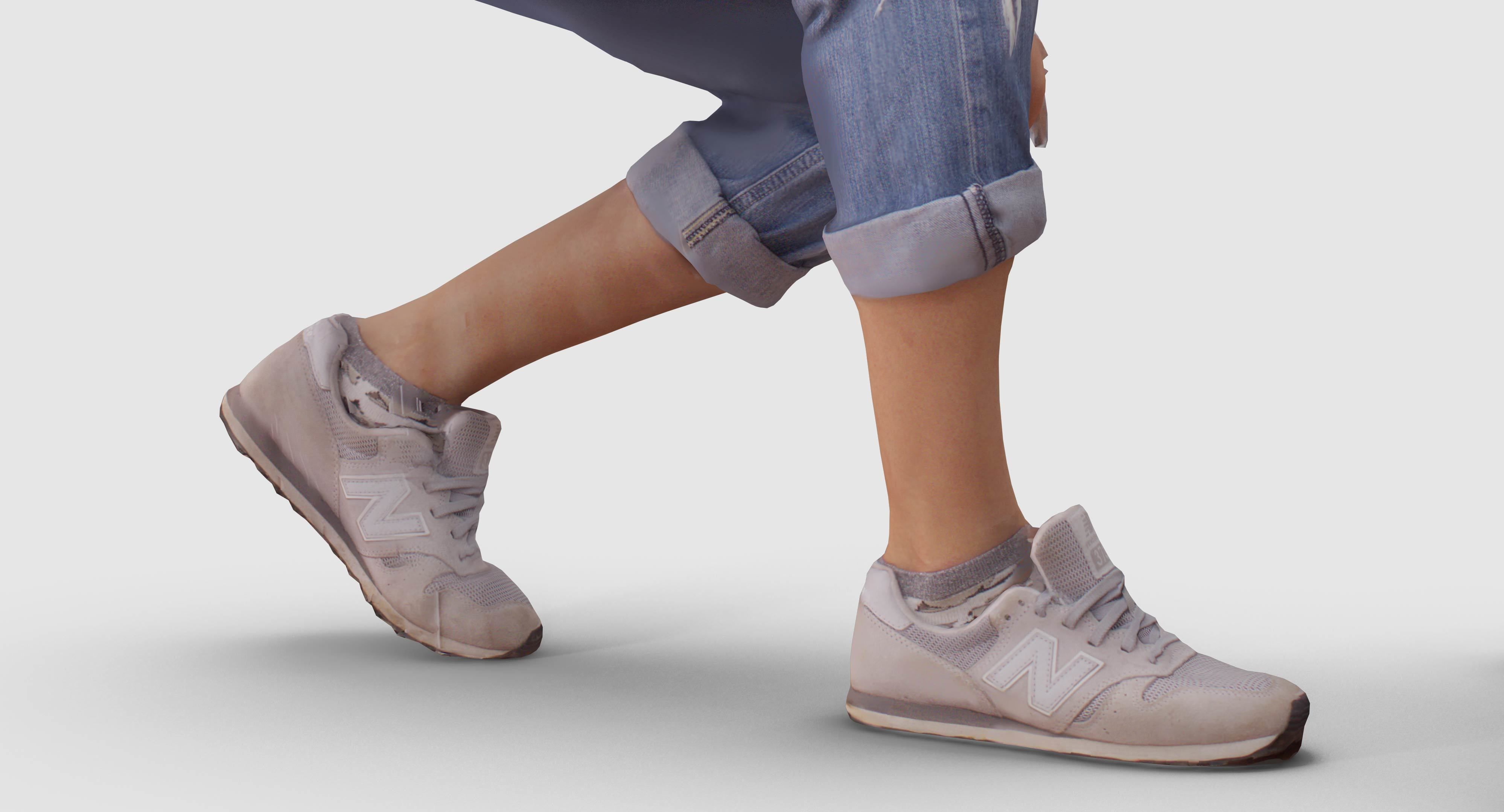 Sitting Girl and Boy Low-poly 3D model_41