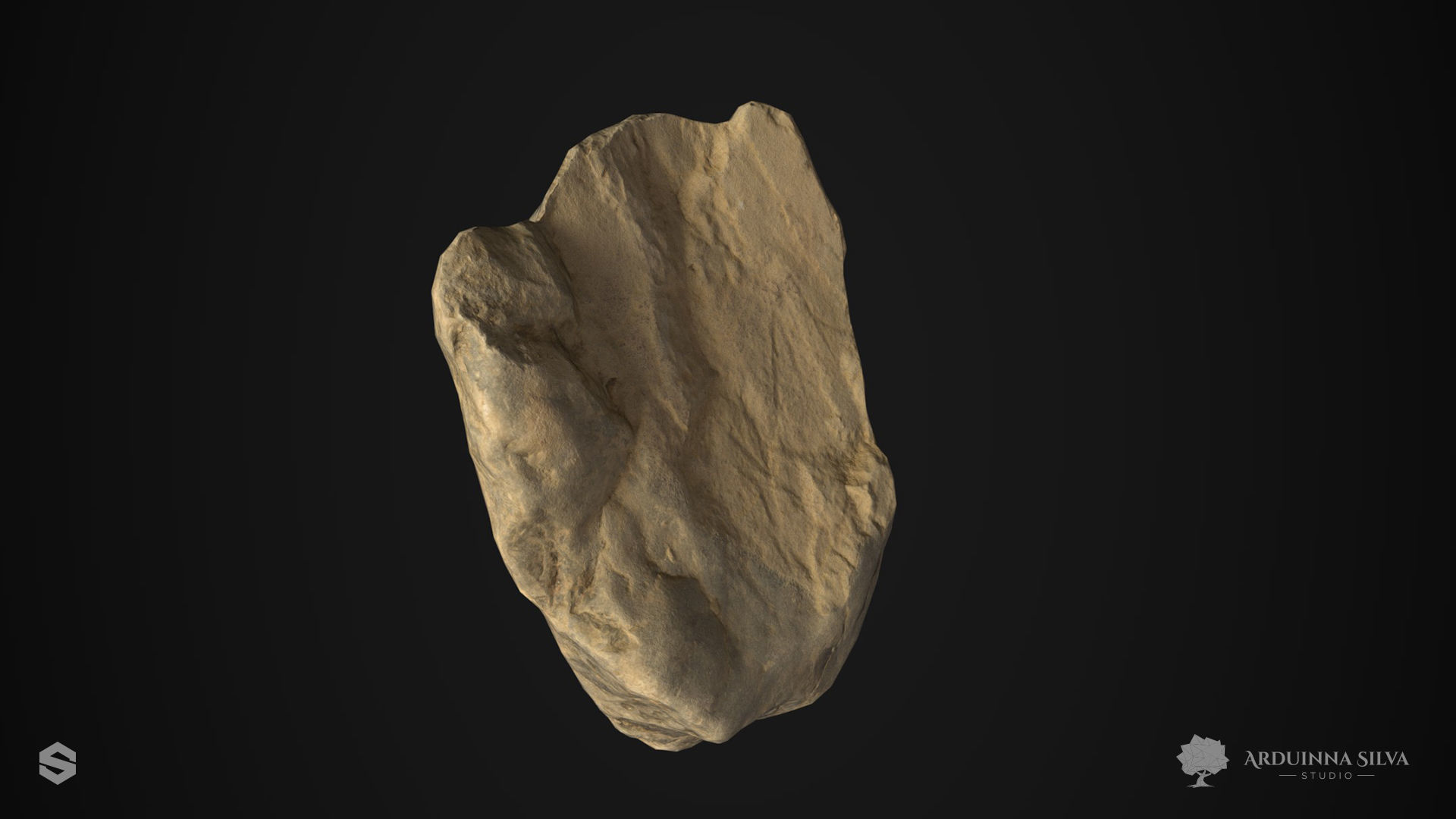 River rock 010 - Photogrammetry Low-poly 3D model_2