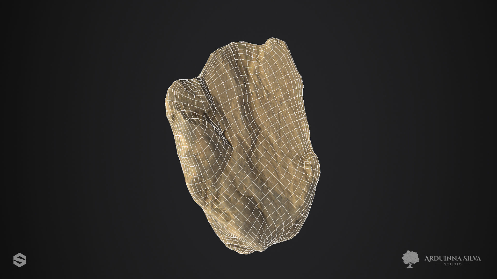 River rock 010 - Photogrammetry Low-poly 3D model_4