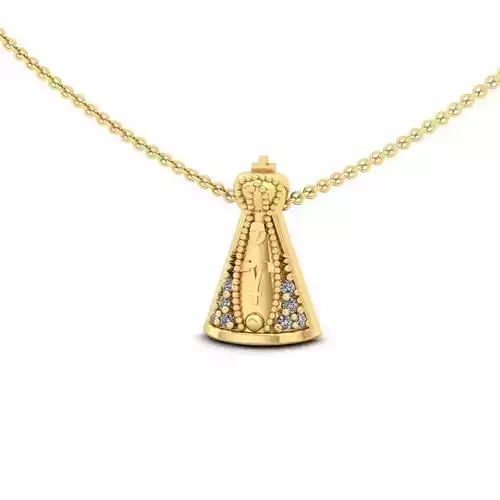 Bell Shaped Pendant With Diamonds 3D print model