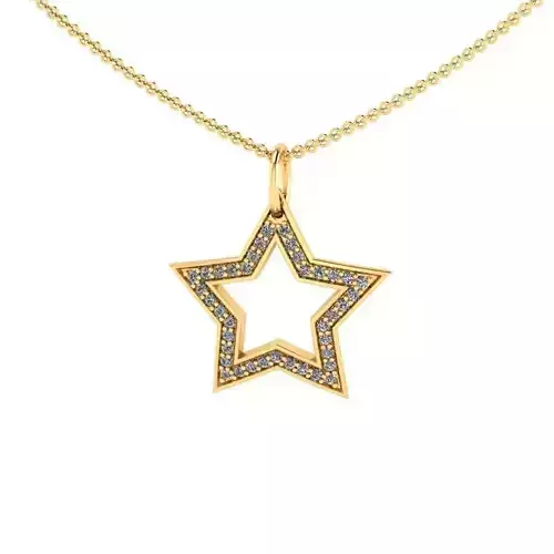 Star Shaped Pendant With Diamonds