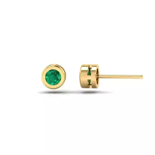 Golden Eartops with Emeralds