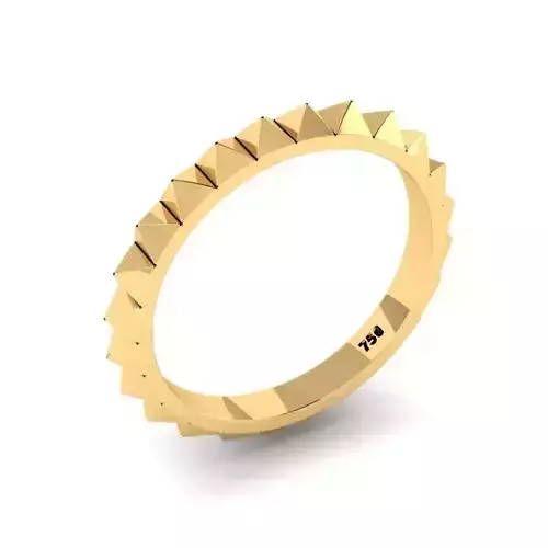 Pyramid Shape Design Golden Wedding Ring