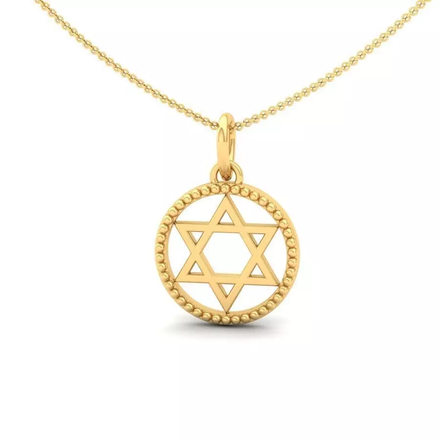 Pentacle Shaped Golden Pendant 3D print model_0