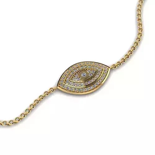 Eye Shaped Pendant with Diamonds