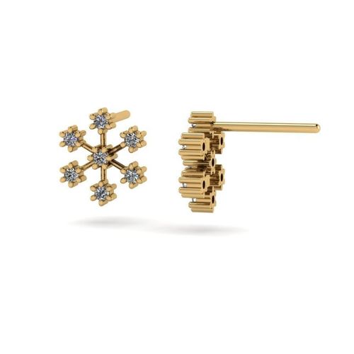 Flowe Shaped Eartops With Diamonds 3D print model
