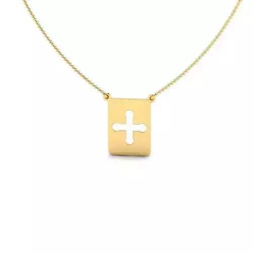 Golden Jesus Cross Shaped Pendant