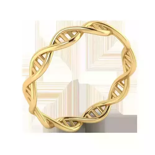 Twisted DNA Shape Golden Engagement Ring