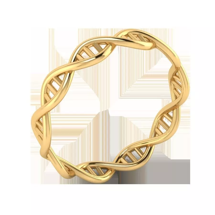 Twisted DNA Shape Golden Engagement Ring 3D print model