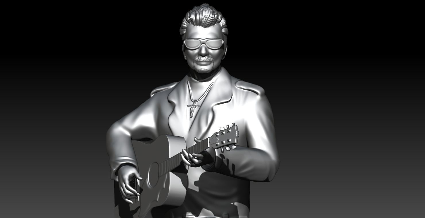 johnny hallyday 3d print