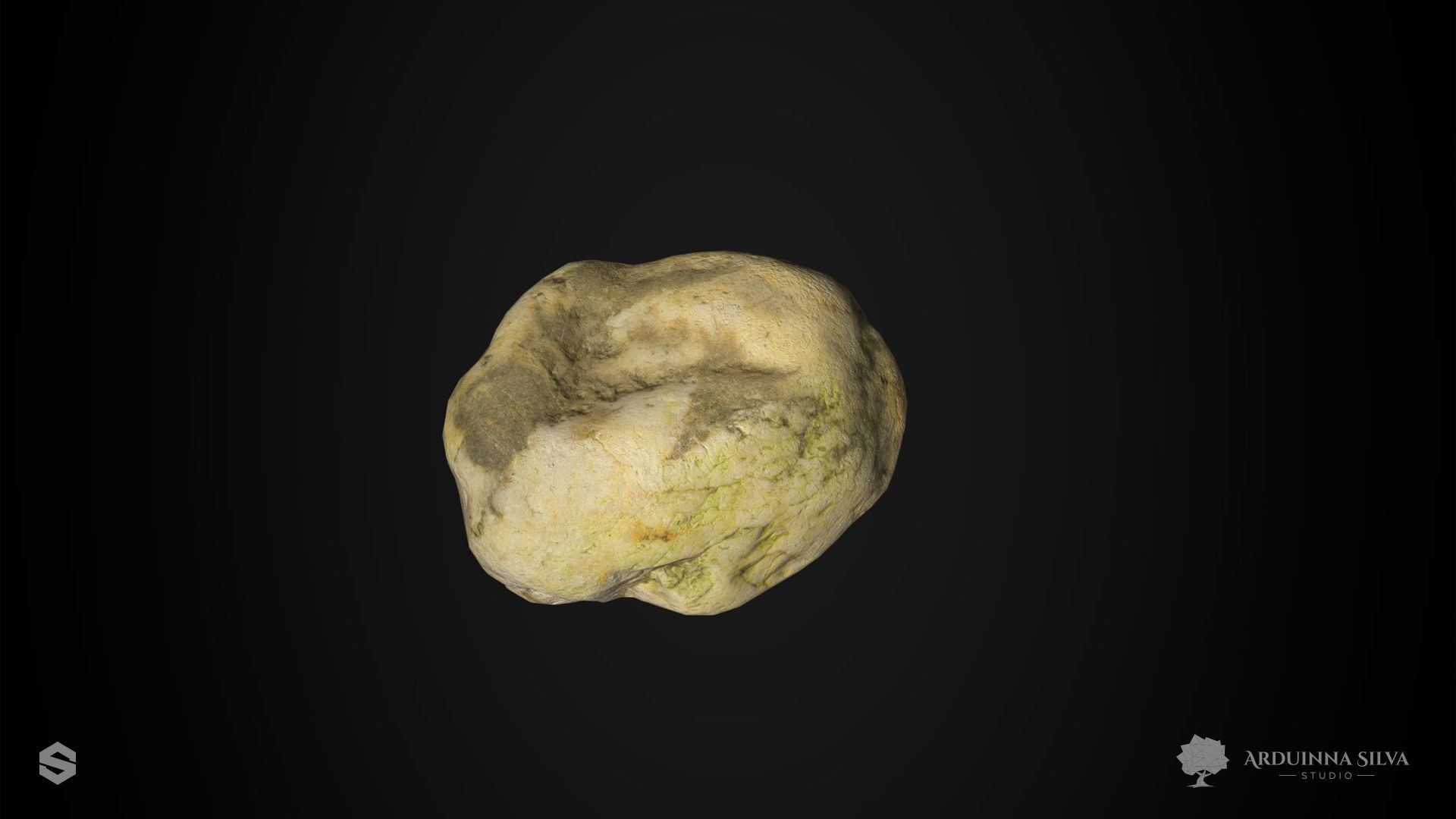 Small river rock 001 - Photogrammetry Low-poly 3D model_3