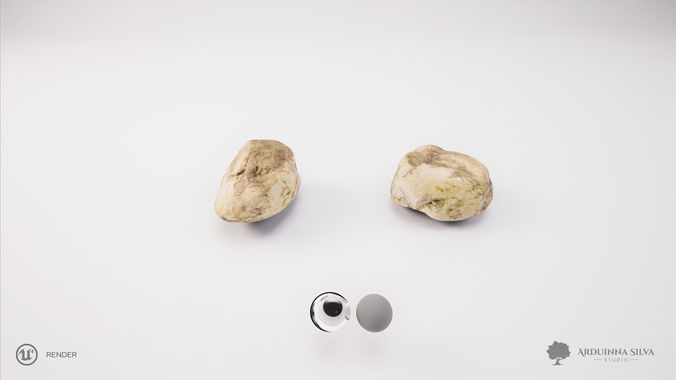 Small river rock 001 - Photogrammetry Low-poly 3D model