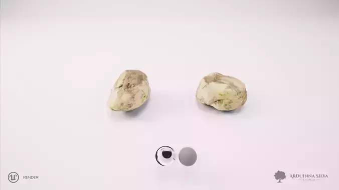 Small river rock 001 - Photogrammetry Low-poly 3D model