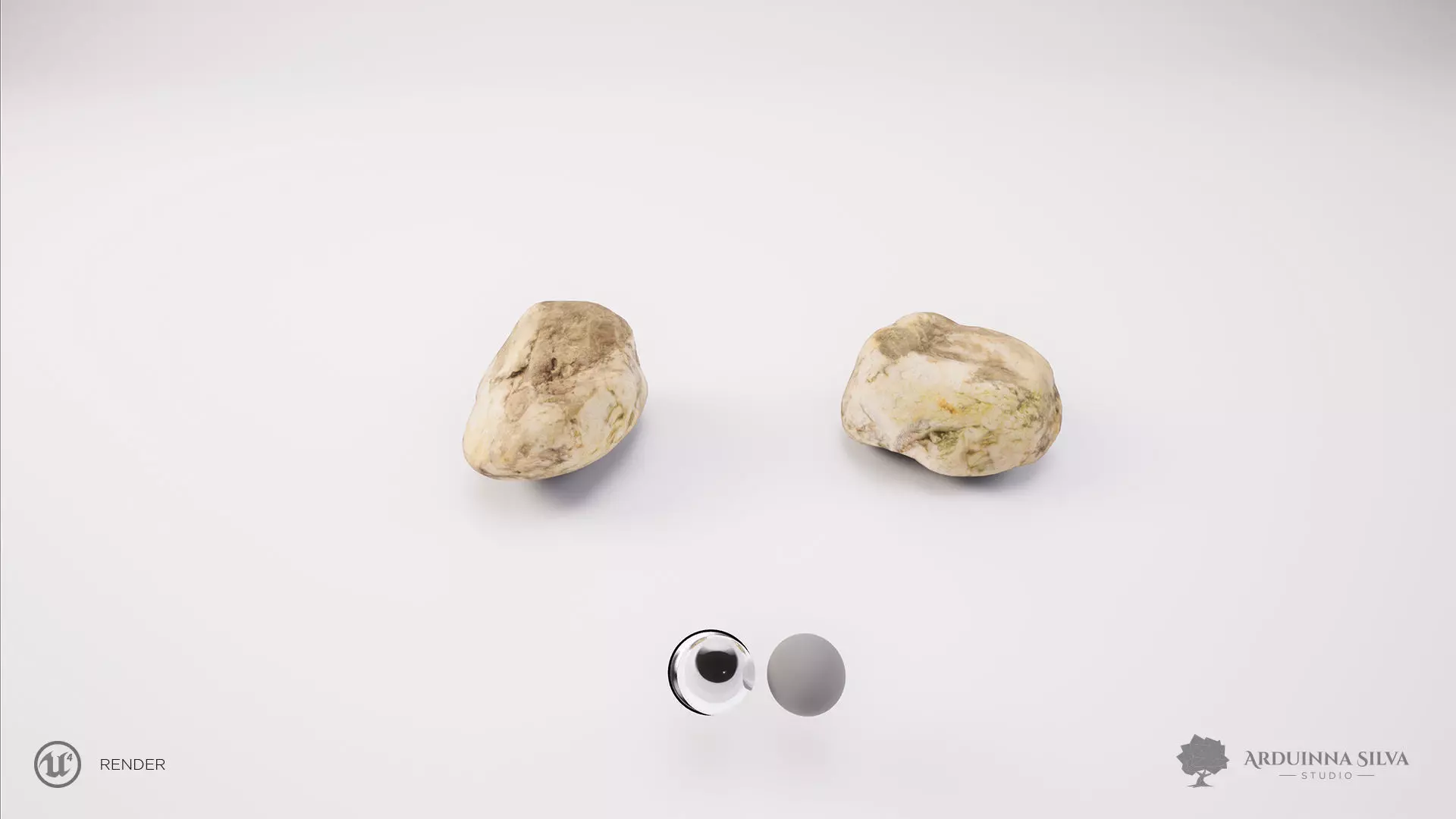 Small river rock 001 - Photogrammetry Low-poly 3D model_0