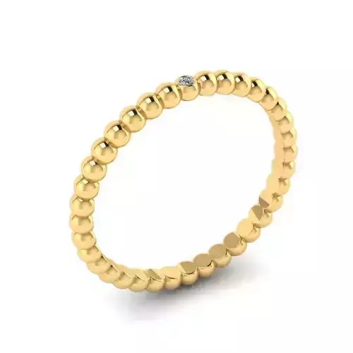 Golden Engagement Ring With Diamond