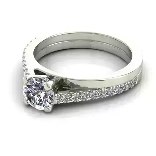 Engagement Ring With Diamonds 140 3D print model