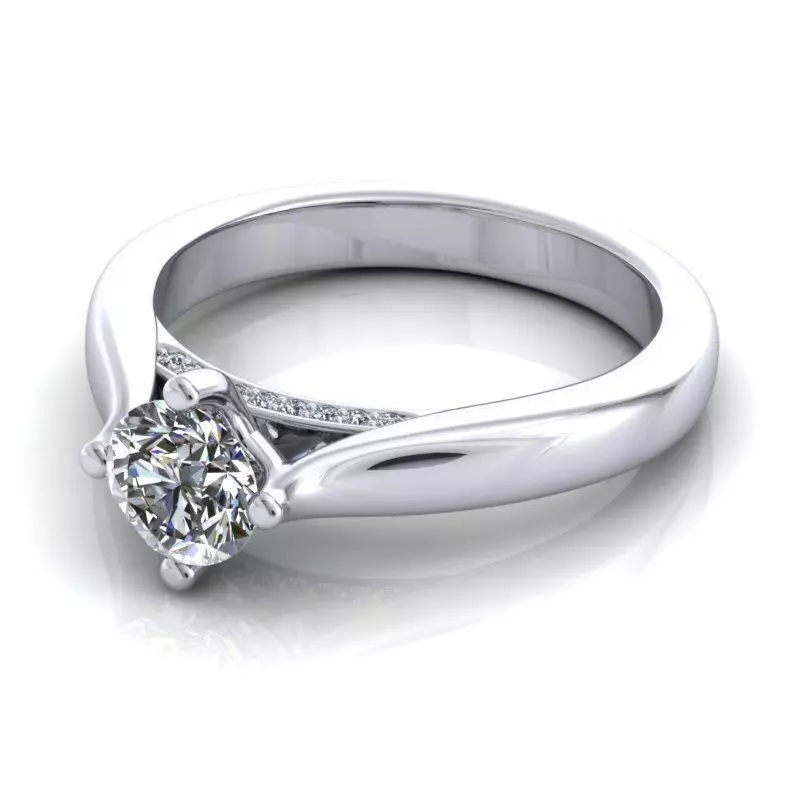 Engagement Ring With Diamonds 141 3D print model_0