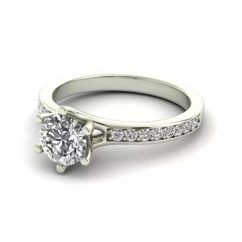 Engagement Ring With Diamonds 142 3D print model_0
