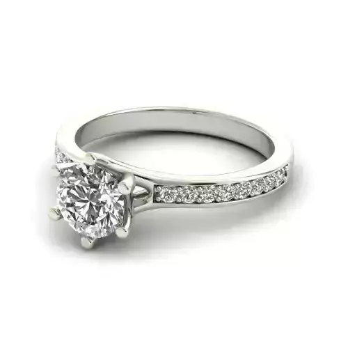 Engagement Ring With Diamonds 142 3D print model