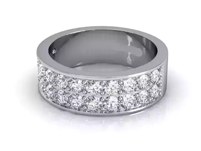 Wide Band Engagement Ring With Diamonds 18