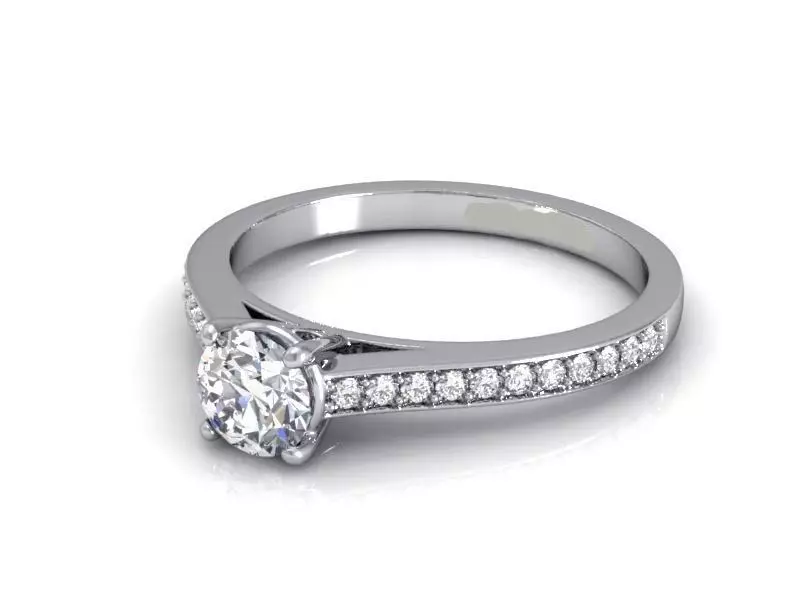 Engagement Ring With Diamonds 145 3D print model_0