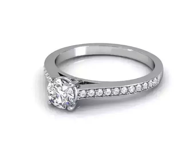 Engagement Ring With Diamonds 145 3D print model