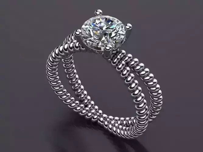 Twisted Engagement Ring With Diamond